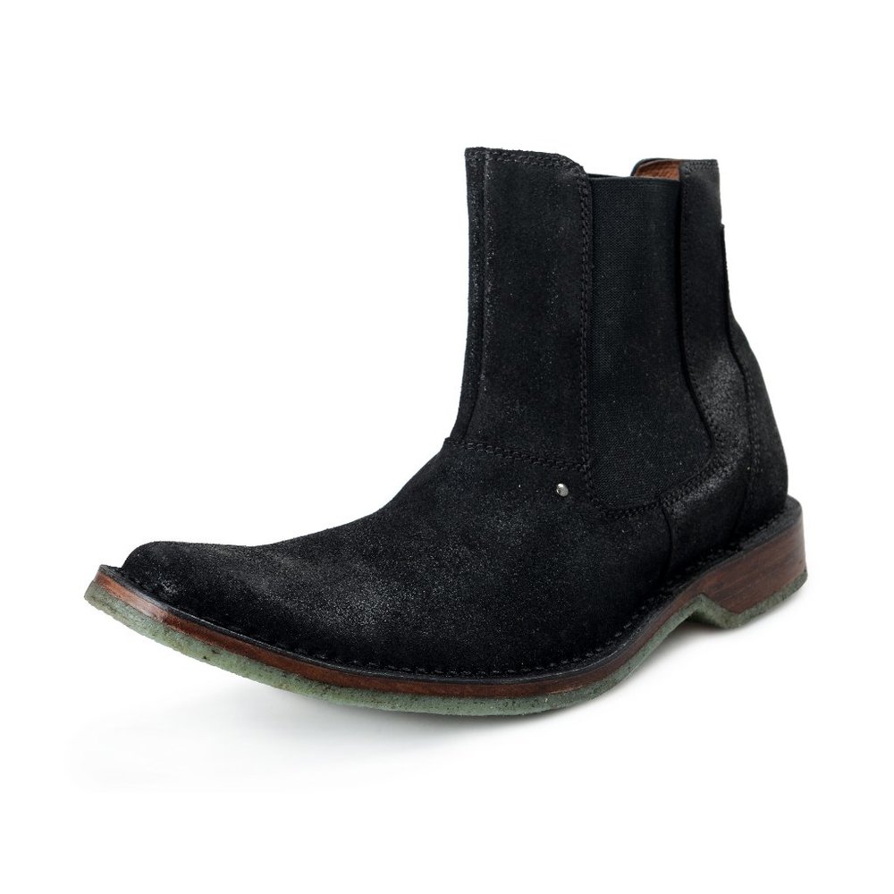 Just Cavalli Black Leather Ankle Boots Shoes